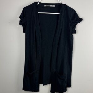 Athleta Black Short Sleeve Athletic Cardigan with Pockets. Size Medium